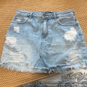 High-Rise Jean Skirt